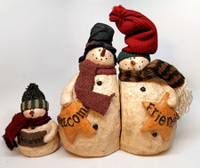 VTG Family of 3 Snowman Figurines