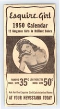 1950 ESQUIRE GIRL CALENDAR Vintage 2