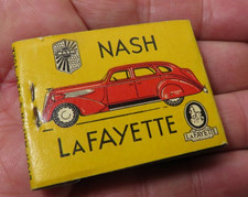 RARE Vintage 1930’s Feature Matchbook Nash Lafayette Car Dealer Elkhorn WI MINT picture
