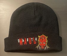 NICE Vintage Star Wars Darth Maul Black Beanie Hat Adult O/S Ski Winter Warm picture