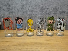6 Vintage 1973 PEPSI Warner Bros Collector Series Looney Tunes Drinking Glasses picture