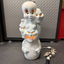 VTG 1995 Trendmasters Casper Ghost Foam Light Up Blow Mold Jack O Lantern 18