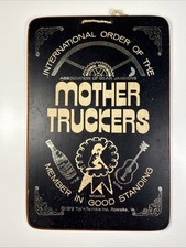 Vintage 1972 MOTHER TRUCKERS Novelty Press Board Wall Hanging Tip'n Twinkle 6x9