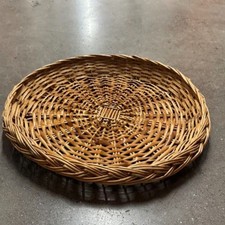 Vintage Mid-20th Century European Style Wicker Basket Tray picture