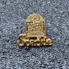 Vintage Wendy's Old Fashioned Hamburgers Sparkle Gold Tone Employee Lapel Pin picture
