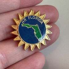 Vintage HR Florida Lapel Pin Tie Tack Sun Enamel Human Resources SHRM picture
