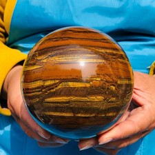 4.29LB Natural Tiger's Eye Ball Quartz Crystal Sphere Gem Healing Décor picture