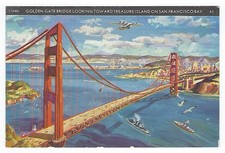 1939 Souvenir PC-Golden Gate Bridge-San Francisco, CA.-Vintage Postcard picture