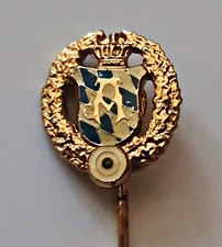 PRINZ ALFONS BAVARIAN SHOOTING BADGE ENAMEL GOLD DIRNDL TRACHTEN OKTOBERFEST PIN picture