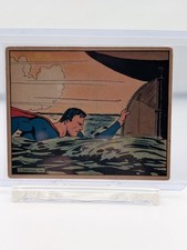 1940 Superman Gum #37 Distress at Sea Gum Inc Vintage Trading Card RARE picture