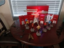 2020 HALLMARK STAR TREK USS ENTERPRISE TREE TOPPER AND ALL 7 CHARACTER ORNAMENTS picture