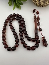 VTG Collectible Misky Amber 45 Beads Islamic Rosary 401 مسبحة مسباح مسكي picture