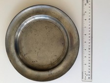 Antique 18th Century / Early 19th Century Deep Rim Pewter Plate picture