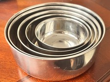Vintage  Stainless Steel Nesting Bowls 5 Pcs picture