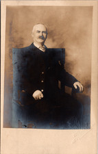 Postcard Real Photo RPPC Older Man with Bushy Mustache Studio Photo picture