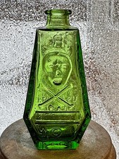 Vintage 1971 Green Wheaton Glass Poison Coffin Bottle RIP picture