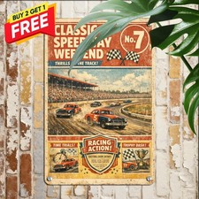 Martinsville Speedway Virginia Stock Car Racing Art Retro Metal Tin Sign picture