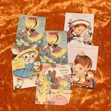 Vintage Lot of 6 Used Easter Greeting Cards picture