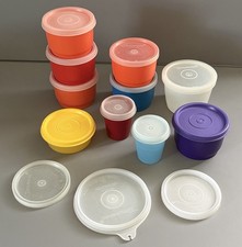 Lot 10 Vtg Tupperware Snack And Mini Cups Multi-Color Extra Lids 4 Oz Plus More picture