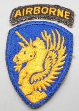 WWII 13th Airborne Division With Rocker Tab Patches Lot Of 2 - NO GLOW picture