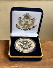 U.S. Department Of Home Land Security Challenge Coin in Blue Velvet Case ·NEW· picture
