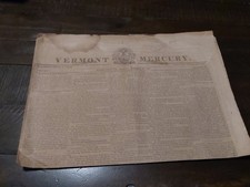 1837 Woodstock VT Vermont Mercury Newspaper picture