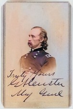 General George Armstrong - Carte la Visite -  1863  on Canvas 8x11 - COLOR picture