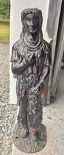 Antique Mid 19th Century Cast Iron Counter Top Cigar Store Indian Princess 25