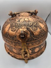 Antique Indian Copper Pandan Mughal Betal Nut Paan Spice Box Container  picture