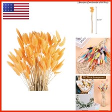 MECCANIXITY 120pcs Rabbit Bunny Tails Dried Flowers 24
