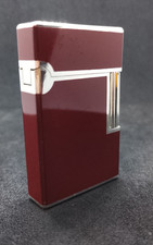 Vintage RR Luxury Gas Pocket Lighter - Bordeaux Red Lacquer & Silver Trim - Rare picture
