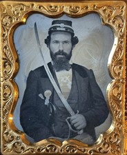 Civil War 1/9 Plate Ambrotype Armed Confederate Volunteer  picture