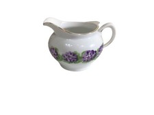 Vintage Z S & C Creamer Violets Zeh Scherzer Bavaria With Gold Trim picture
