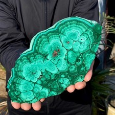 1.35LB Natural Green Malachite Slab Quartz Crystal Slice Ore Specimen Healing picture
