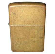Vintage 1998 Zippo Solid Brass Venetian Lighter Engraved Mike April 1998 D XIV picture