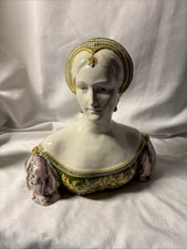 Antique Italian Majolica Renaissance Female Bust Bologna Minghetti Style picture