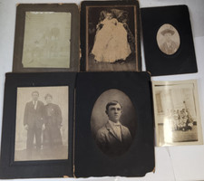 Lot of 6: Antique 1910-1930's photos , Couples, Keepsakes, School class, 3X4 AC picture