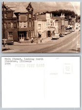 Standard Main Street Stockton Illinois Cars Postcard picture