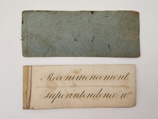 c1840 antique PENMANSHIP ALPHABET CALLIGRAPHY lot 2 partial books whipple picture