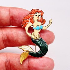 Vintage Zuni Zunitoon Mermaid Coral Turquoise Sterling Silver Brooch - Hairline picture