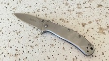 Kershaw Zing 1730SS Folding Pocket Knife Plain Blade Stainless Steel Silver Line picture