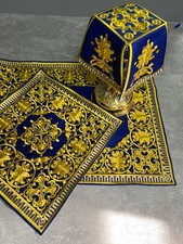 Embroidered Blue Orthodox Chalice Covers - Aer and chalice veil set picture