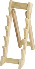 Countertop Display Stand Brown Wood One Piece Construction Holds Five Knives picture