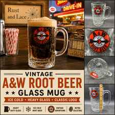 Vintage A&W Root Beer Glass Mug Ice Cold Soda Advertising Mug Restaurantware picture