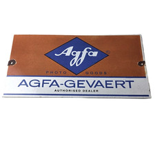 Vintage Agfa Gevaert Sign - Photos Camera Manufacturer Gas Pump Porcelain Sign picture