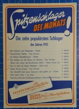 Telefunken Decca The Ten Most Popular Hits of 1951 H1599 picture