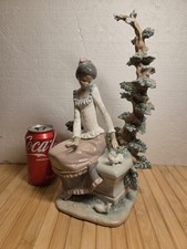 MINT LLADRO 5159 HARMONY Black Legacy Mint Condition No Box Girl W/ Bird, Large picture