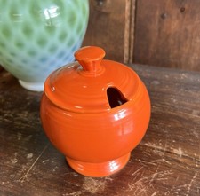 Fiesta Red Marmalade Pot & Lid by Homer Laughlin (1940-50s) in Very Good shape picture