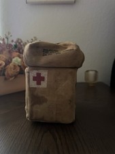 Vintage US Military First Aid Kit Pouch w/ Original Dressings Parke Davis  picture