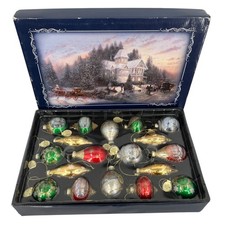 Bradford Exchange Thomas Kinkade Light Up the Season Christmas Ornament 18 Set  picture